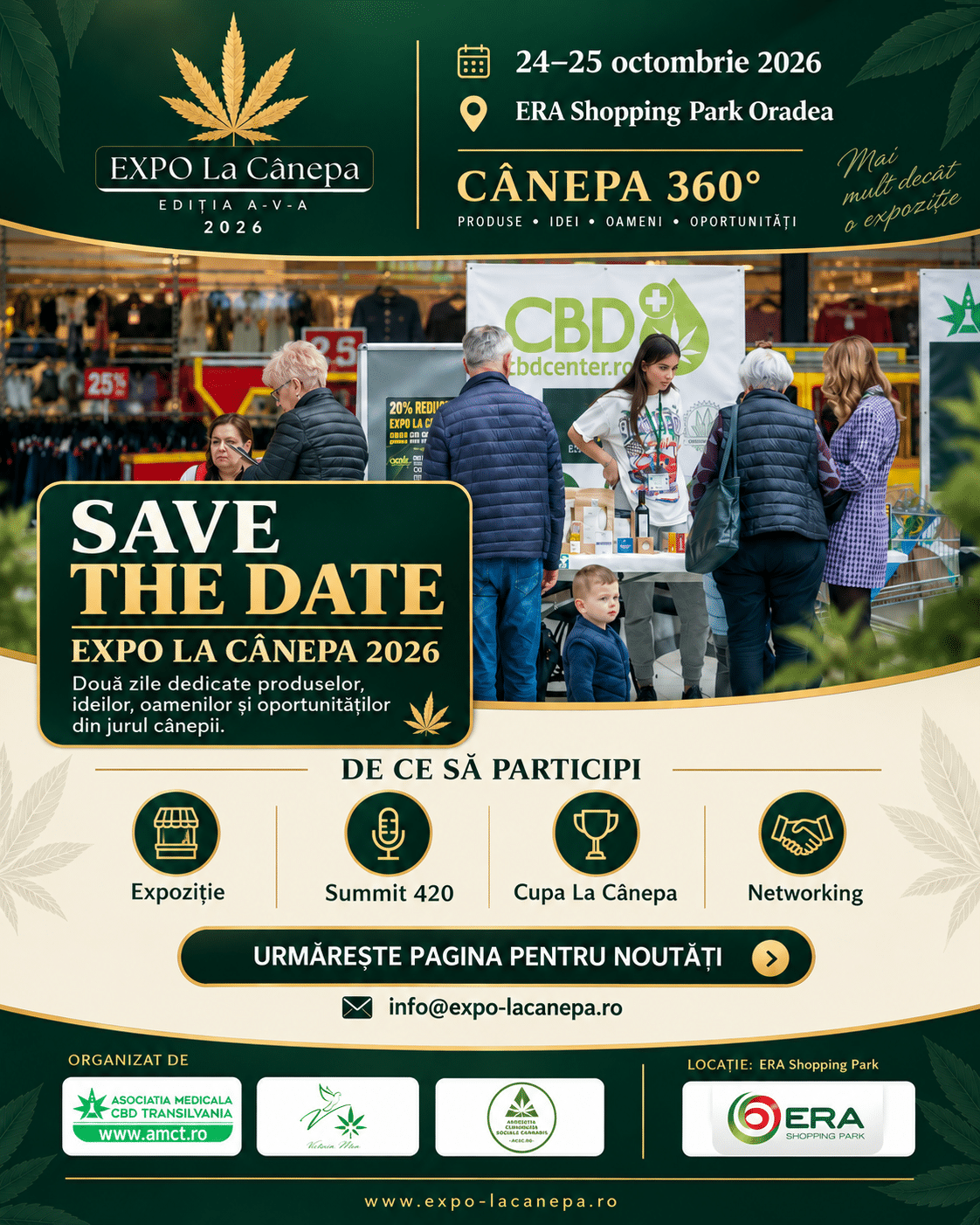 EXPO La Cânepa 2026 — Save the Date — 24–25 octombrie 2026, ERA Shopping Park Oradea