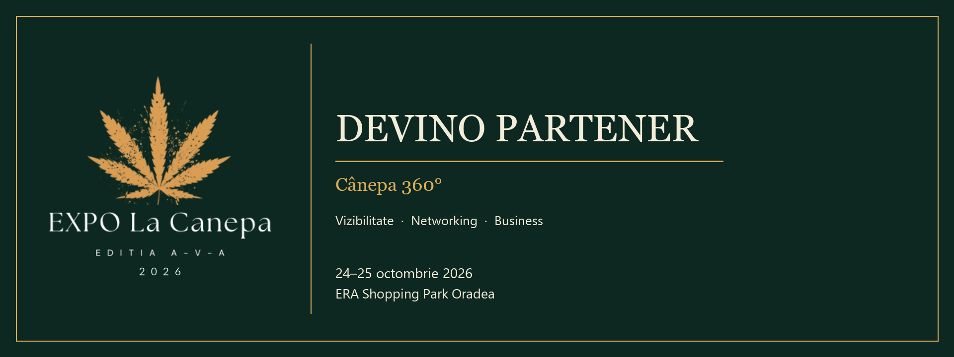 Devino partener EXPO La Cânepa 2026 — vizibilitate, networking, business
